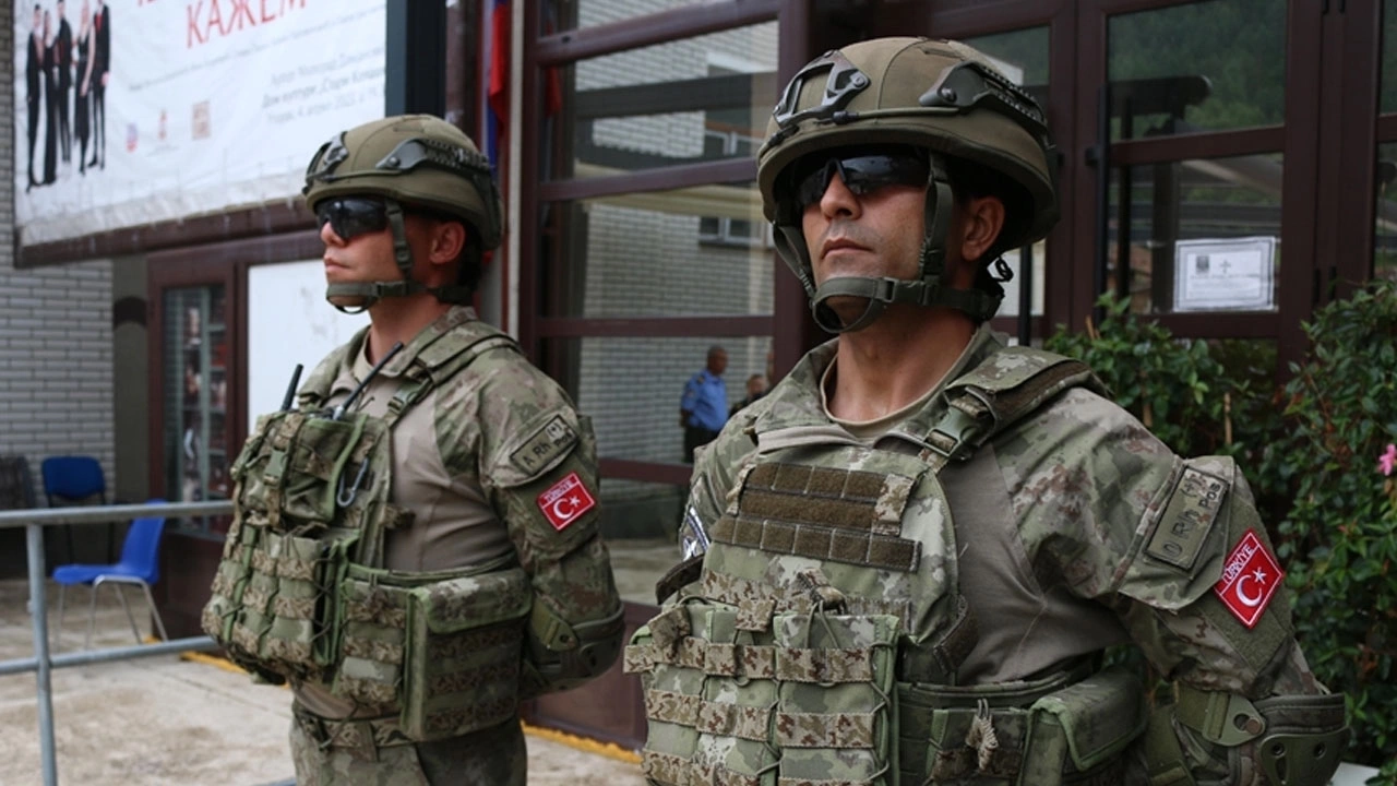 The Turkish military continues to patrol the border area of Kosovo and Serbia